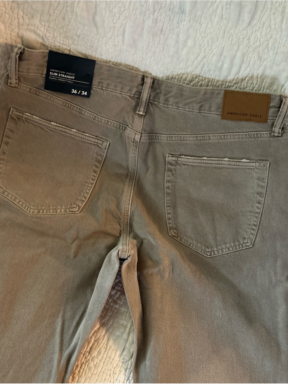 American Eagle Slim Straight Jeans - Taupe 36x34